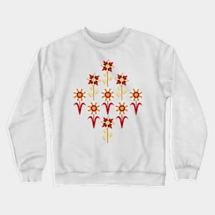 Retro Flowers with Christmas Colors Crewneck Sweatshirt